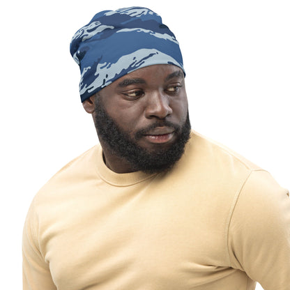 Russian Tiger Stripe Kamysh Blue CAMO Beanie - Beanies