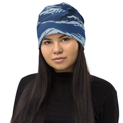 Russian Tiger Stripe Kamysh Blue CAMO Beanie - Beanies