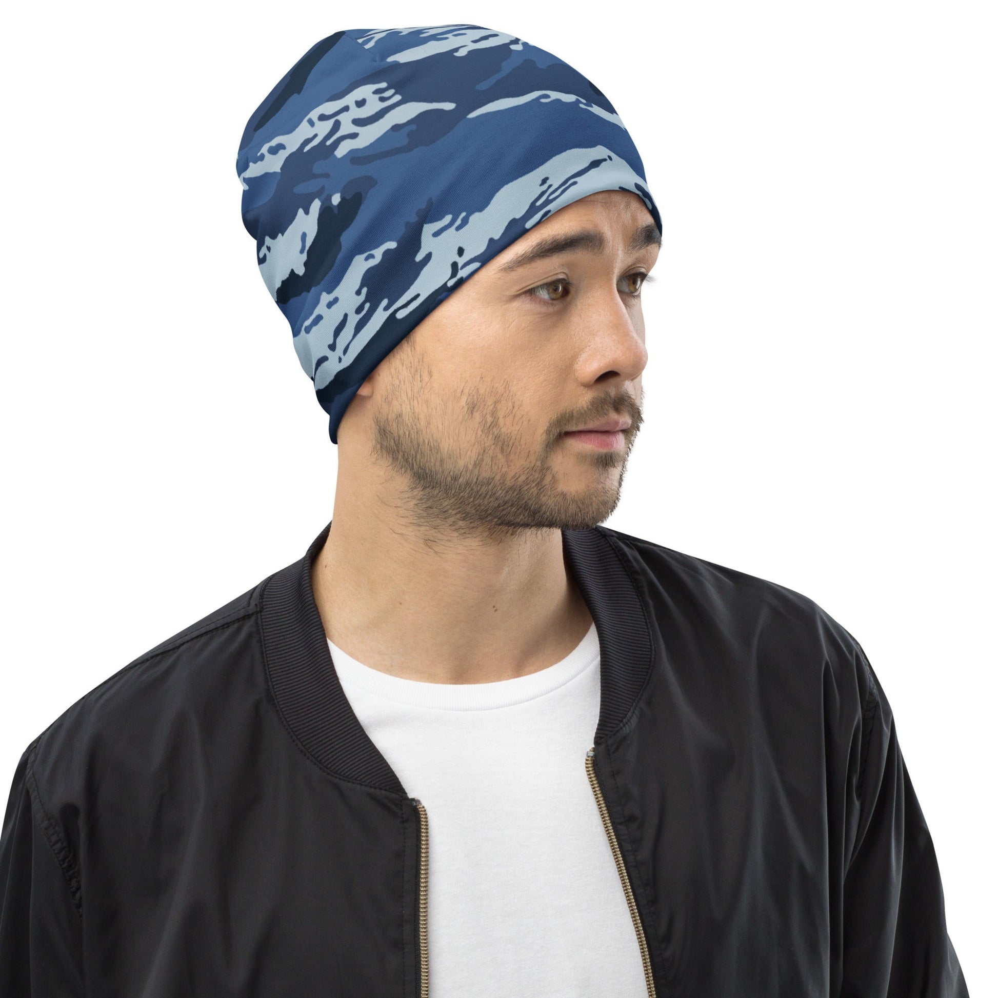 Russian Tiger Stripe Kamysh Blue CAMO Beanie - Beanies