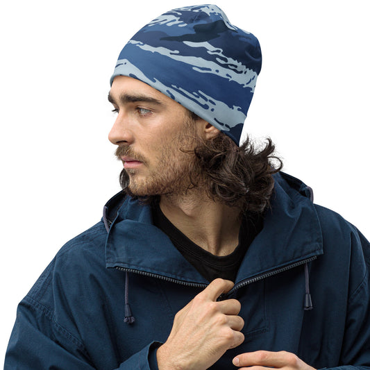 Russian Tiger Stripe Kamysh Blue CAMO Beanie - S - Beanies