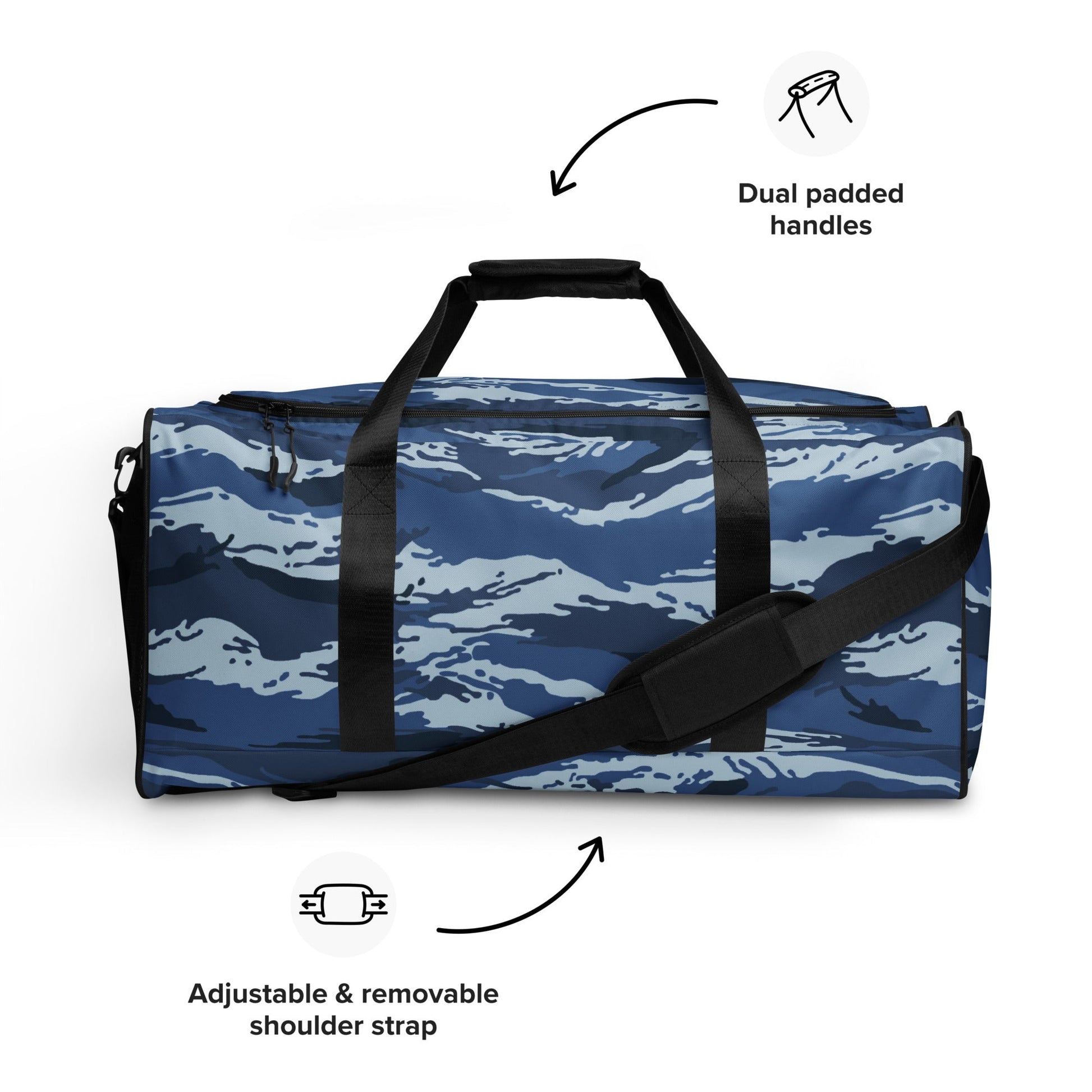 Russian Tiger Stripe Kamysh Blue CAMO Duffle Bag