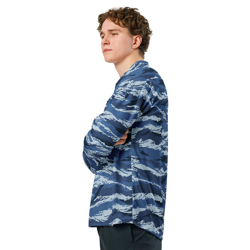 Tiger Stripe Kamysh Blue CAMO Unisex Hockey Fan Jersey - 2XS