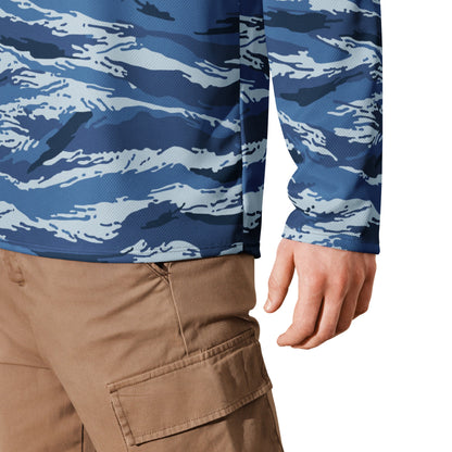 Russian Tiger Stripe Kamysh Blue CAMO hockey fan jersey - Hockey Jerseys