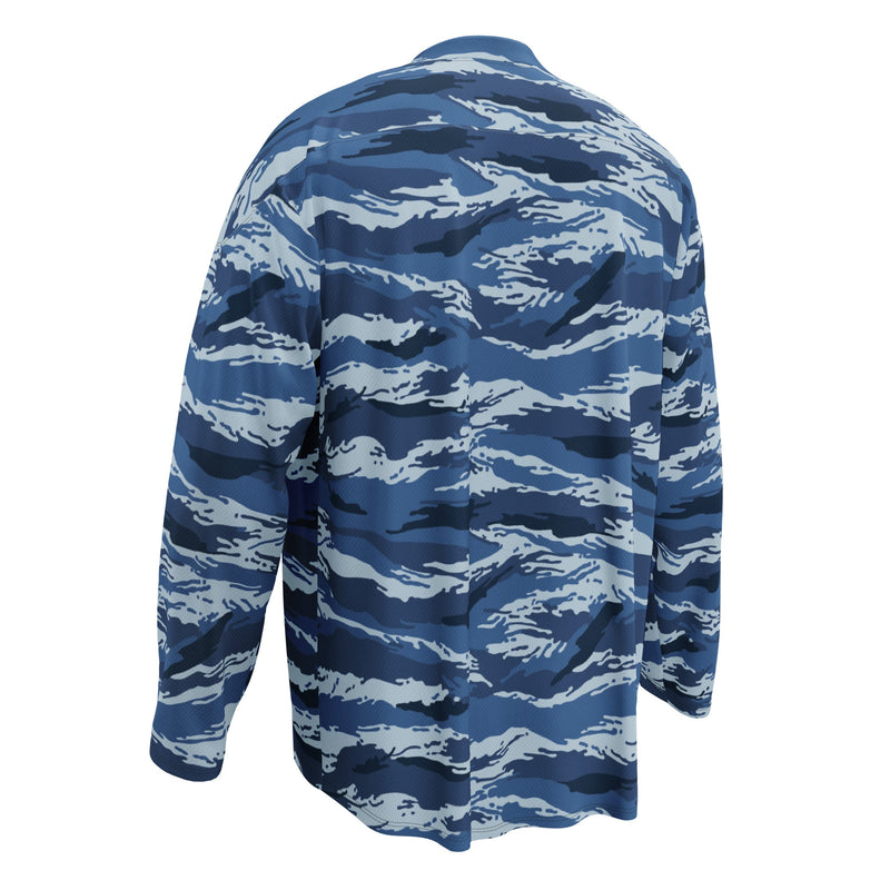 Tiger Stripe Kamysh Blue CAMO Unisex Hockey Fan Jersey