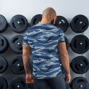 Tiger Stripe Kamysh Blue CAMO Mens Athletic T-Shirt