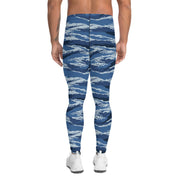 Tiger Stripe Kamysh Blue CAMO Mens Leggings