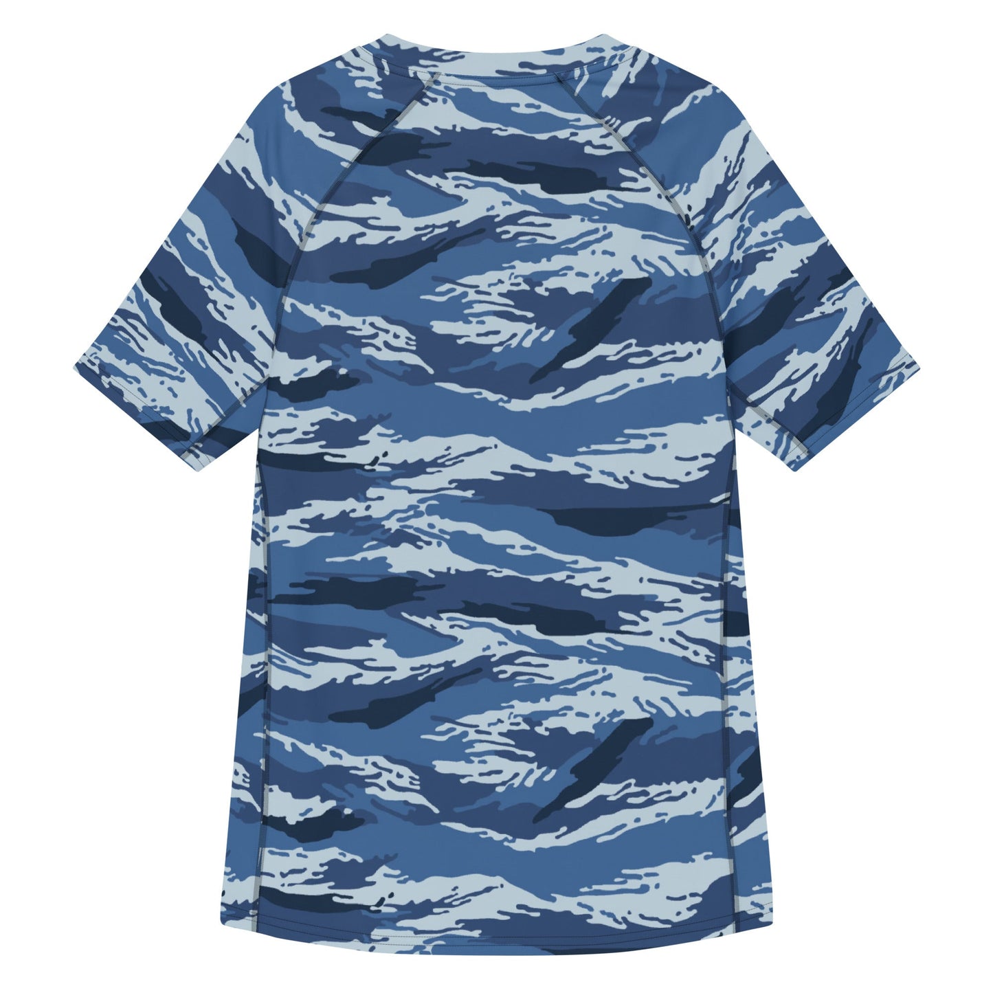 Russian Tiger Stripe Kamysh Blue CAMO Mens Short-Sleeve Rash Guard - Short-sleeve Guards