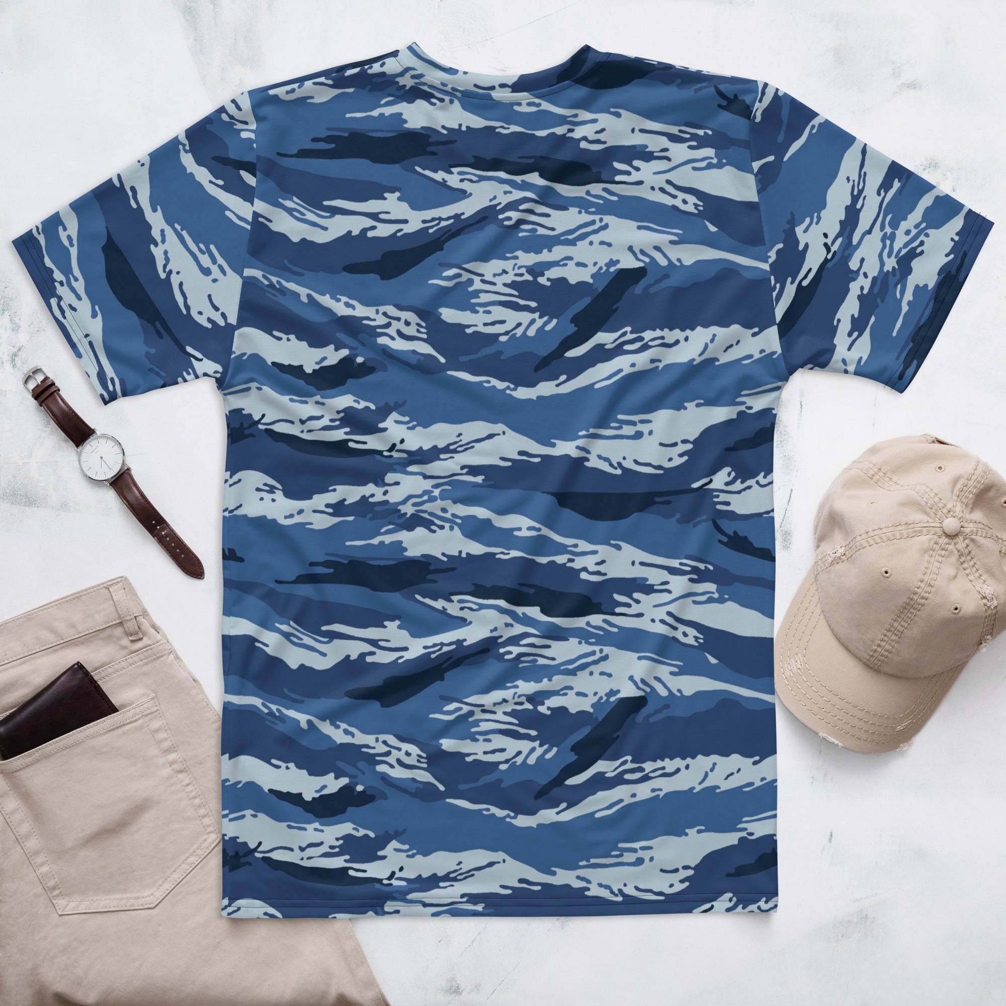 CAMO HQ - Russian Tiger Stripe Kamysh Blue CAMO Mens T-Shirt