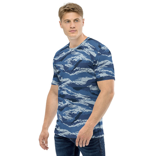 Russian Tiger Stripe Kamysh Blue CAMO Mens t-shirt - T-Shirts