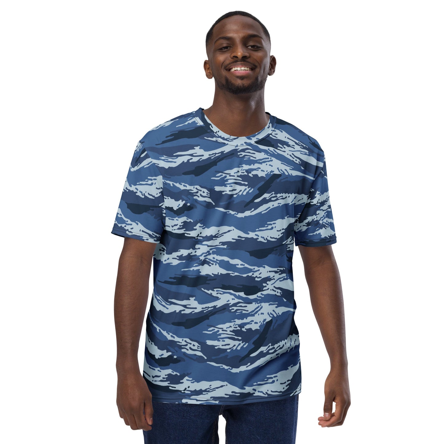 Russian Tiger Stripe Kamysh Blue CAMO Mens t-shirt - T-Shirts