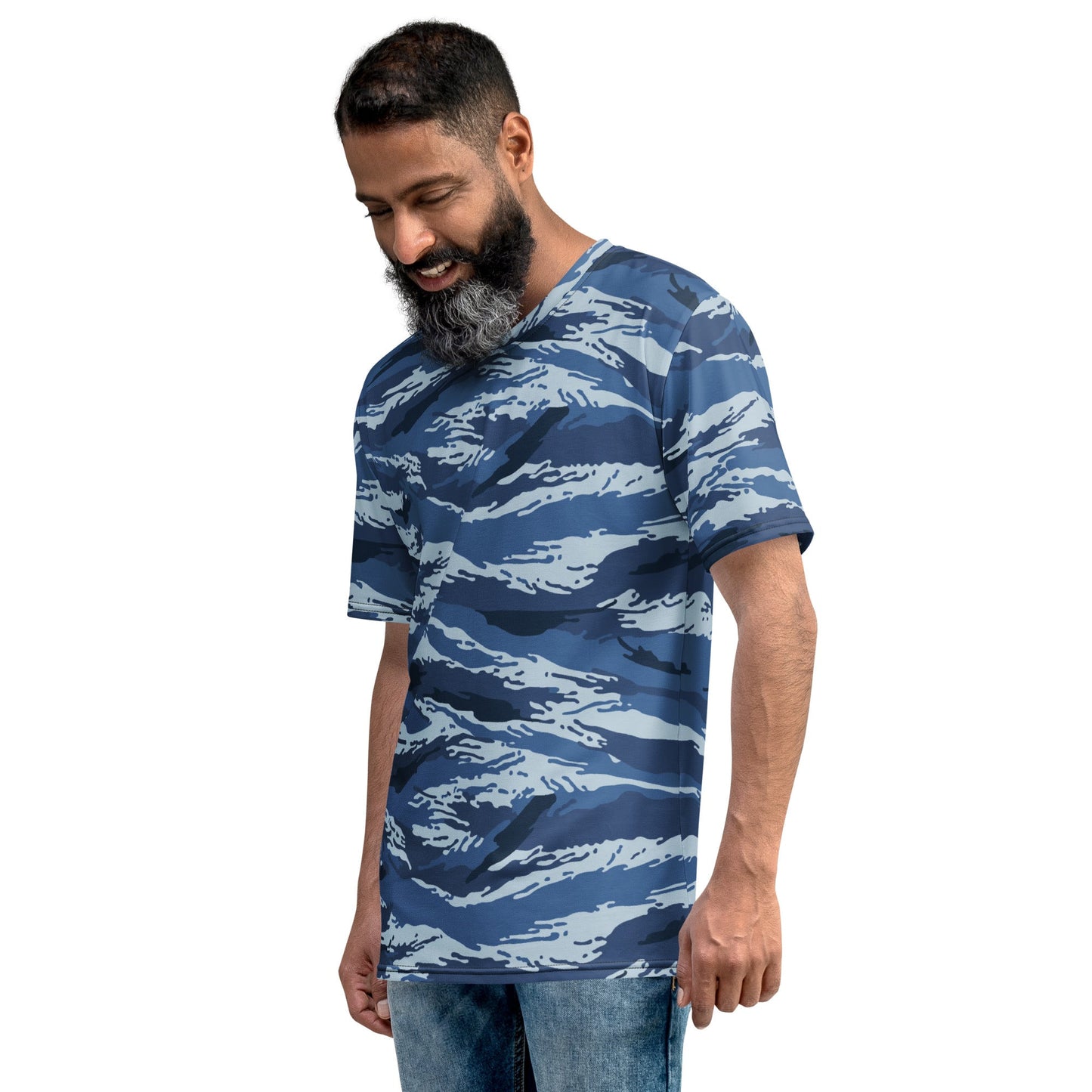 Russian Tiger Stripe Kamysh Blue CAMO Mens t-shirt - T-Shirts