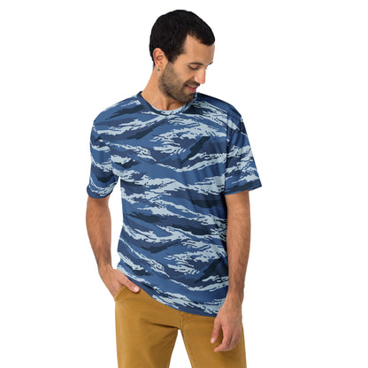 Russian Tiger Stripe Kamysh Blue CAMO Mens t-shirt - T-Shirts