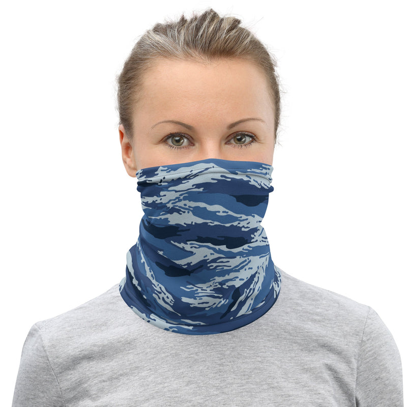 Tiger Stripe Kamysh Blue CAMO Neck Gaiter - Gaiters