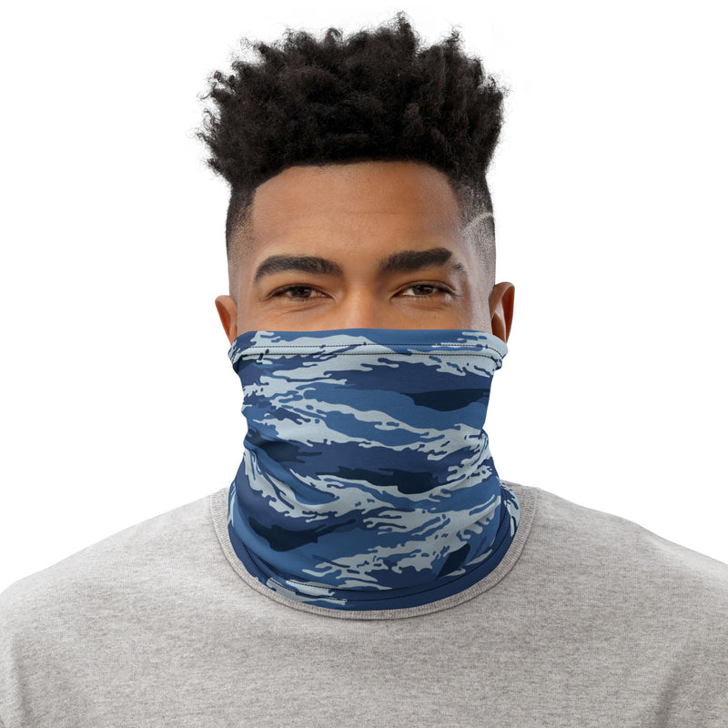 Tiger Stripe Kamysh Blue CAMO Neck Gaiter - Gaiters