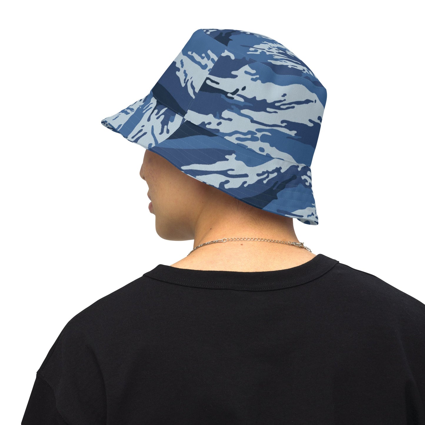 Russian Tiger Stripe Kamysh Blue CAMO Reversible bucket hat - S/M - Bucket Hats