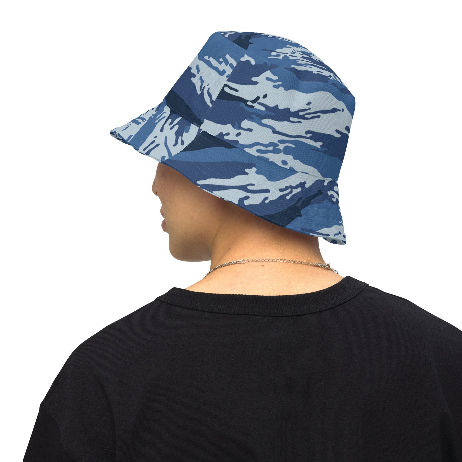 Russian Tiger Stripe Kamysh Blue CAMO Reversible bucket hat - S/M - Bucket Hats