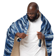 Tiger Stripe Kamysh Blue CAMO Sherpa Blanket
