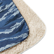 Tiger Stripe Kamysh Blue CAMO Sherpa Blanket