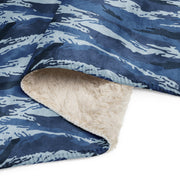 Tiger Stripe Kamysh Blue CAMO Sherpa Blanket