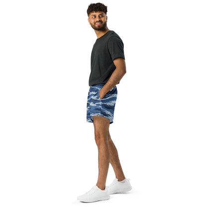 Russian Tiger Stripe Kamysh Blue CAMO Unisex Athletic Shorts