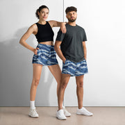 Tiger Stripe Kamysh Blue CAMO Unisex Athletic Shorts