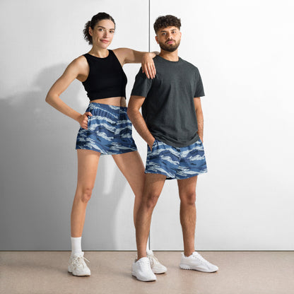 Russian Tiger Stripe Kamysh Blue CAMO Unisex Athletic Shorts