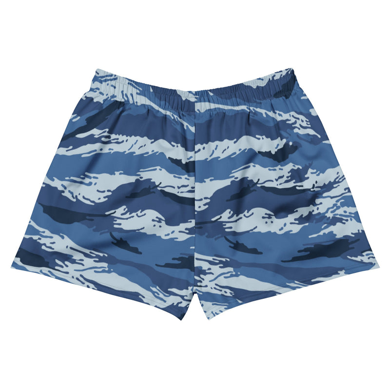 Tiger Stripe Kamysh Blue CAMO Unisex Athletic Shorts