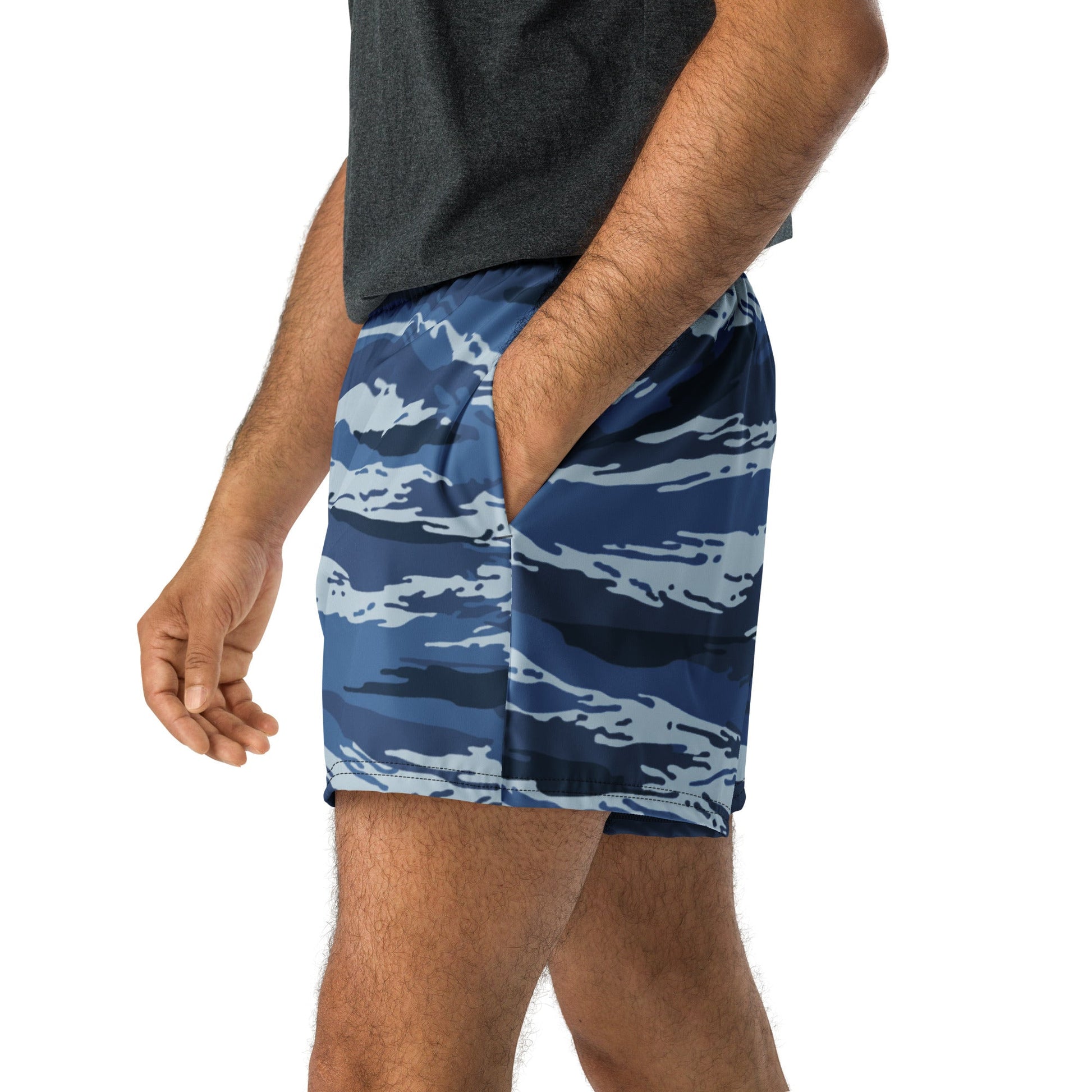 Russian Tiger Stripe Kamysh Blue CAMO Unisex Athletic Shorts - XS