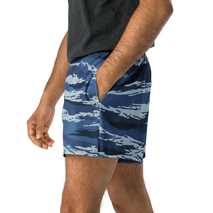 Russian Tiger Stripe Kamysh Blue CAMO Unisex Athletic Shorts - XS