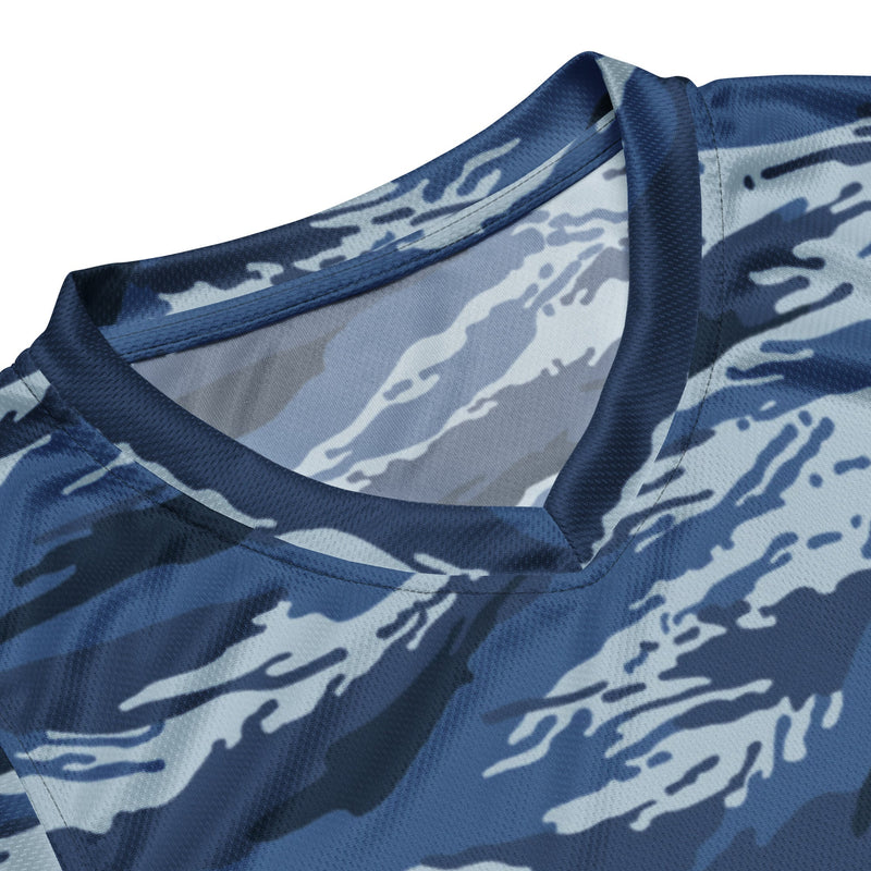 Tiger Stripe Kamysh Blue CAMO Unisex Basketball Jersey