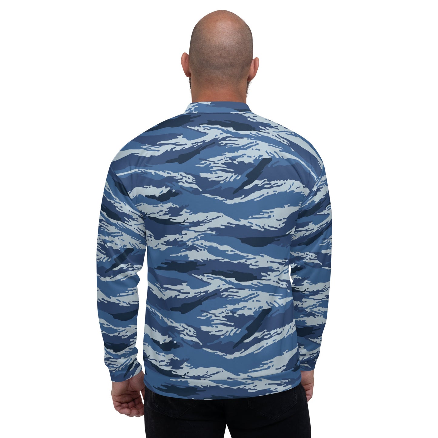 Russian Tiger Stripe Kamysh Blue CAMO Unisex Bomber Jacket - Jackets