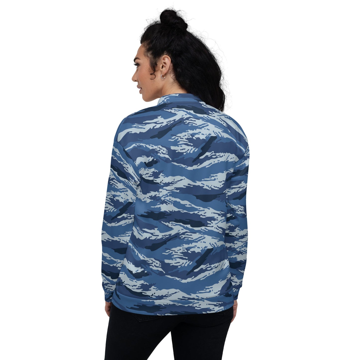 Russian Tiger Stripe Kamysh Blue CAMO Unisex Bomber Jacket - Jackets