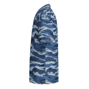 Tiger Stripe Kamysh Blue CAMO Unisex Short-Sleeve Button Shirt