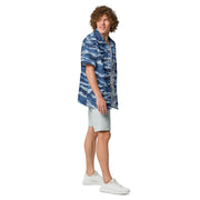 Tiger Stripe Kamysh Blue CAMO Unisex Short-Sleeve Button Shirt