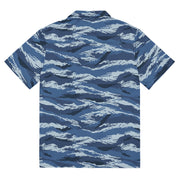 Tiger Stripe Kamysh Blue CAMO Unisex Short-Sleeve Button Shirt