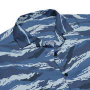 Tiger Stripe Kamysh Blue CAMO Unisex Short-Sleeve Button Shirt