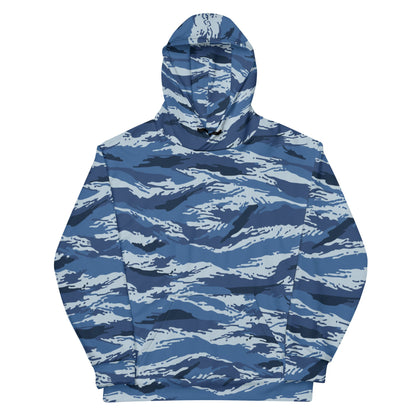 Russian Tiger Stripe Kamysh Blue CAMO Unisex Hoodie - Hoodies