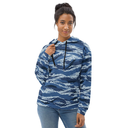Russian Tiger Stripe Kamysh Blue CAMO Unisex Hoodie - Hoodies
