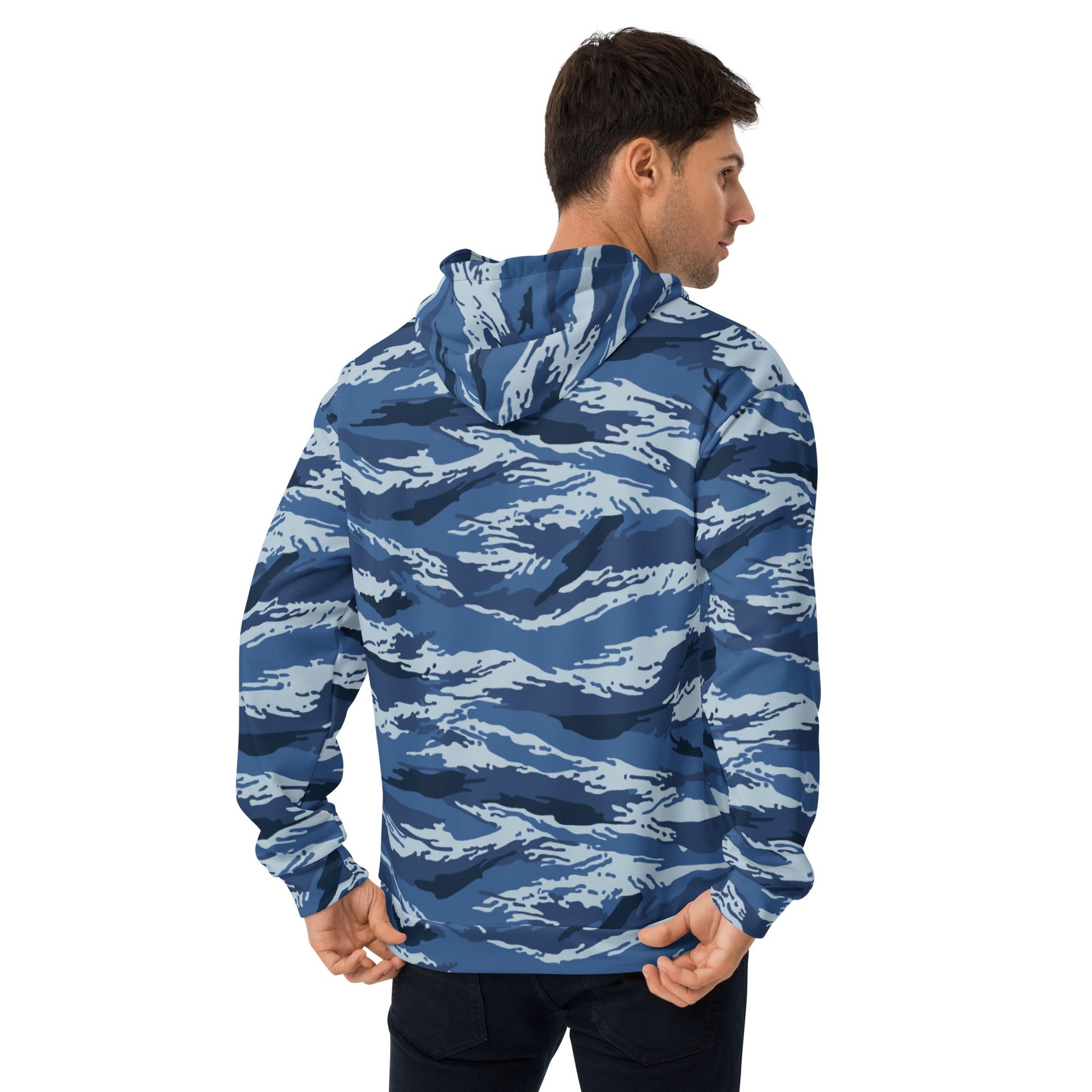 Russian Tiger Stripe Kamysh Blue CAMO Unisex Hoodie - Hoodies