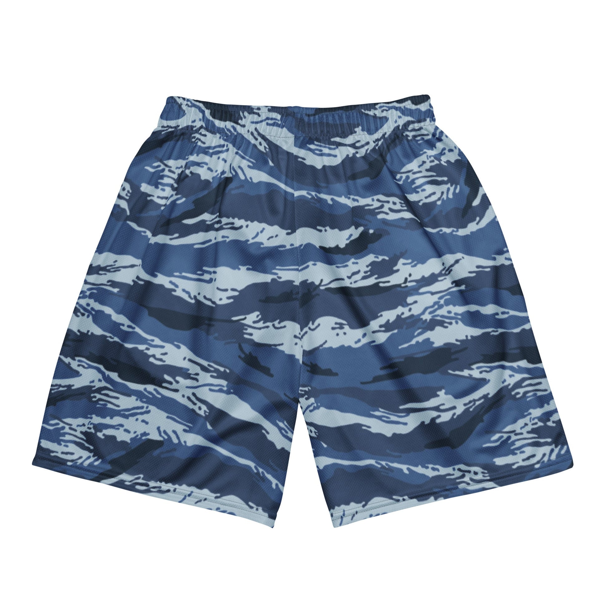 Russian Tiger Stripe Kamysh Blue CAMO Unisex mesh shorts - Mesh Shorts