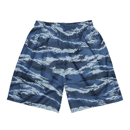 Russian Tiger Stripe Kamysh Blue CAMO Unisex mesh shorts - Mesh Shorts