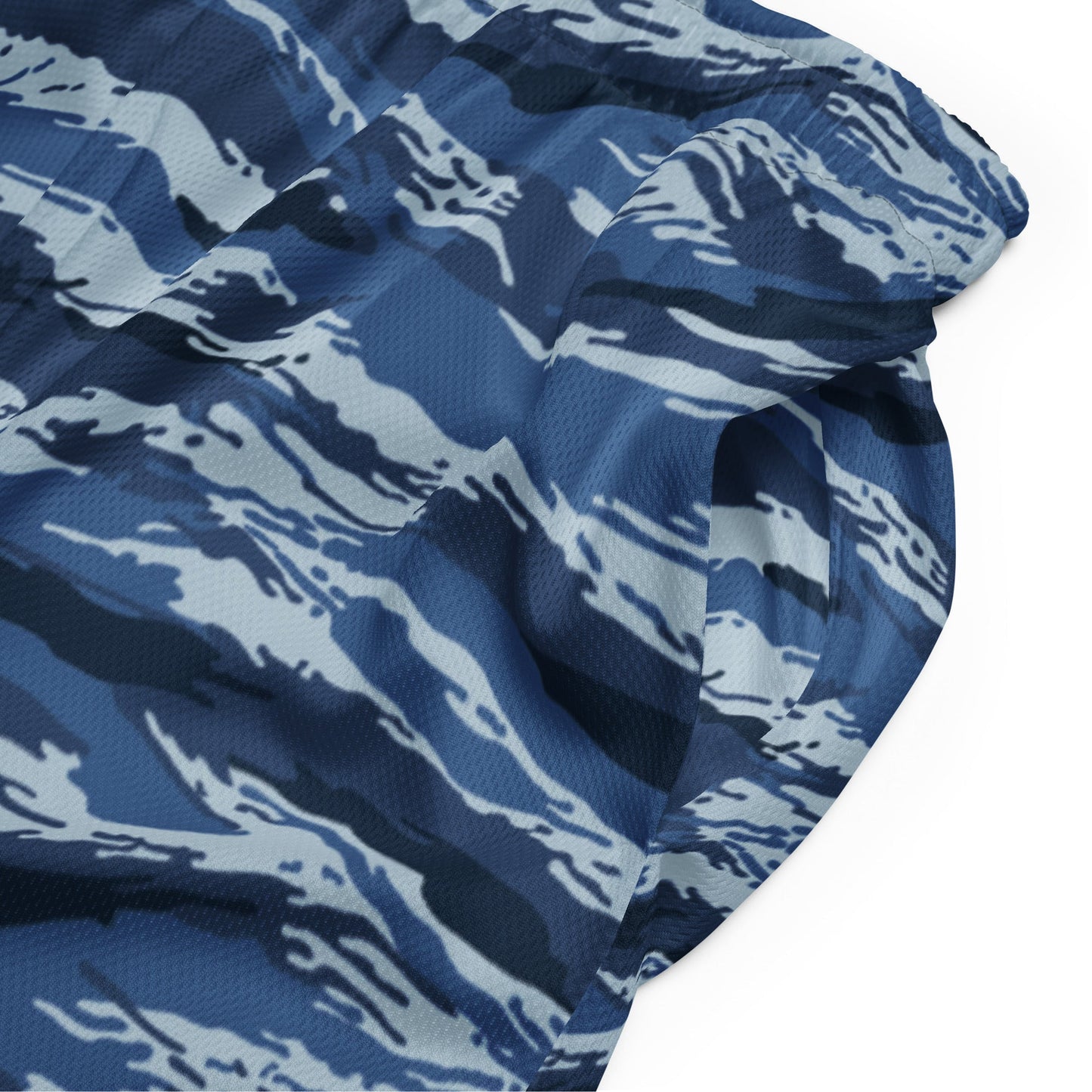 Russian Tiger Stripe Kamysh Blue CAMO Unisex mesh shorts - Mesh Shorts