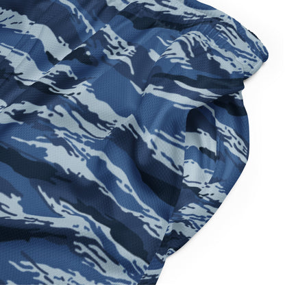 Russian Tiger Stripe Kamysh Blue CAMO Unisex mesh shorts - Mesh Shorts