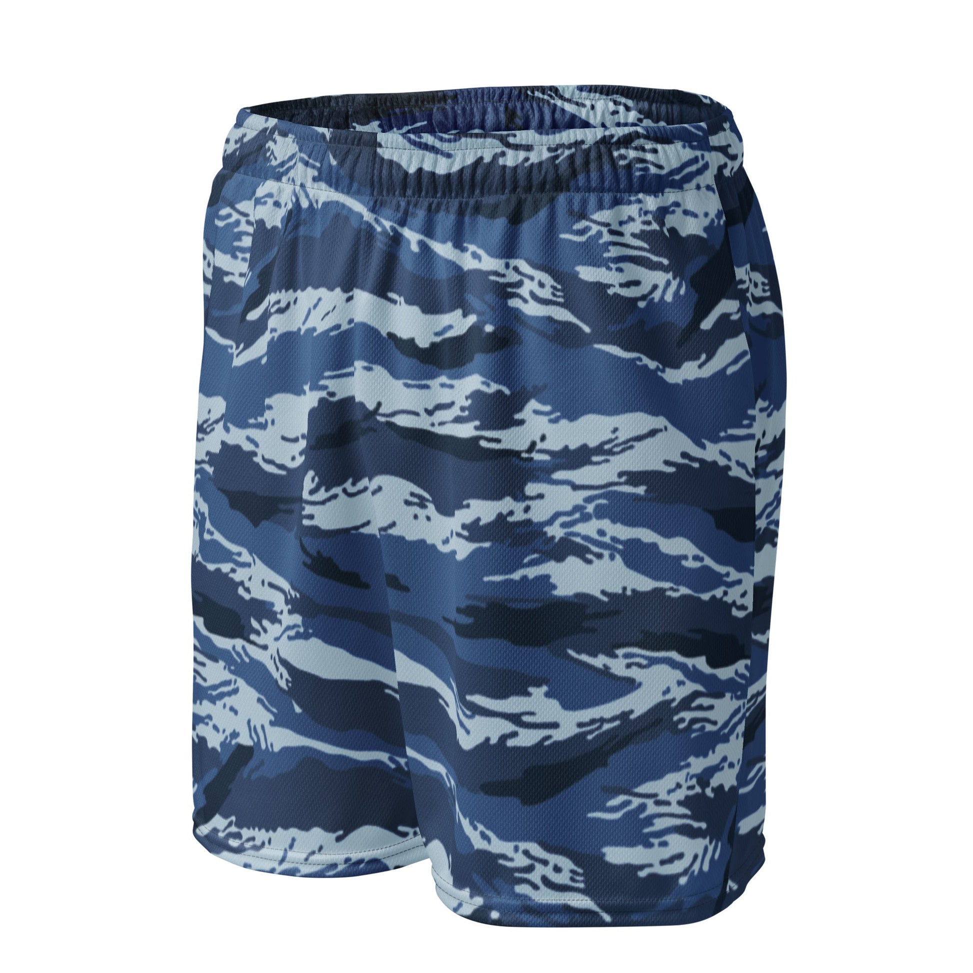 Russian Tiger Stripe Kamysh Blue CAMO Unisex mesh shorts - Mesh Shorts