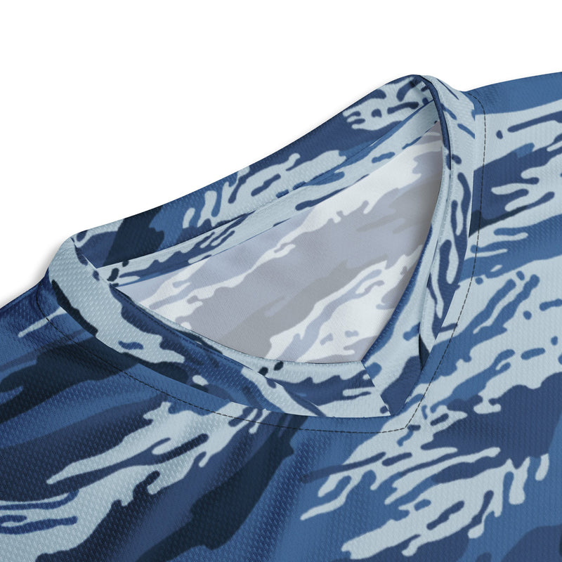 Tiger Stripe Kamysh Blue CAMO Unisex Sports Jersey