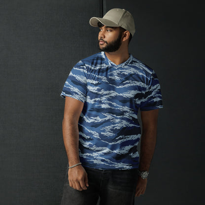 Russian Tiger Stripe Kamysh Blue CAMO unisex sports jersey - Sports Jerseys