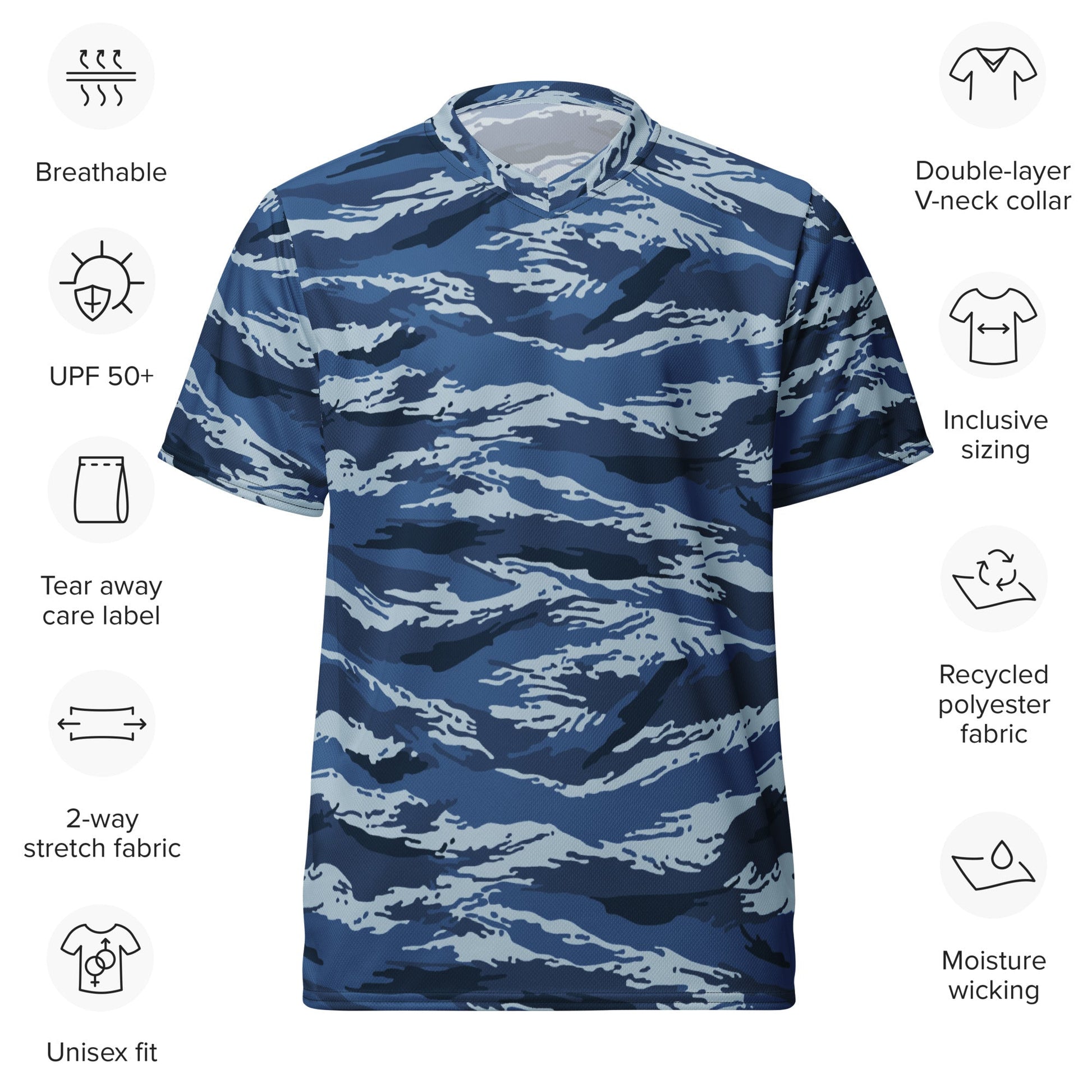 Russian Tiger Stripe Kamysh Blue CAMO unisex sports jersey - Sports Jerseys