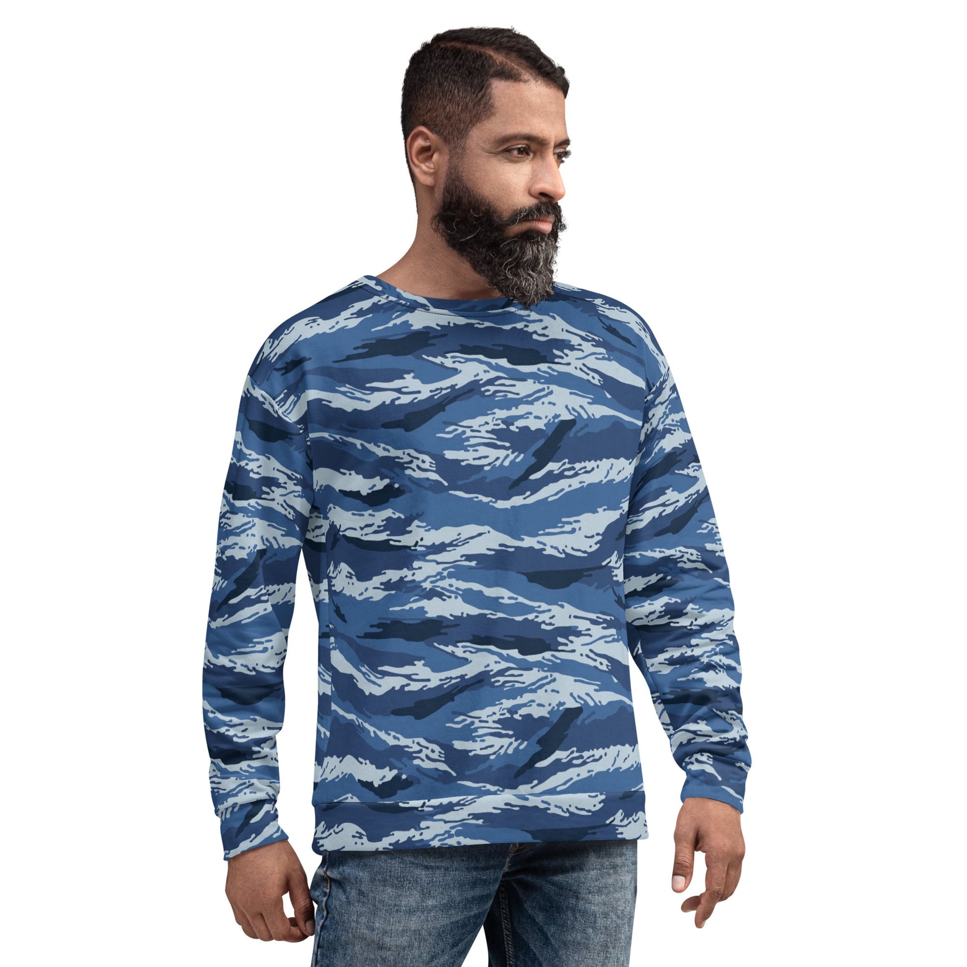 Russian Tiger Stripe Kamysh Blue CAMO Unisex Sweatshirt - Sweatshirts