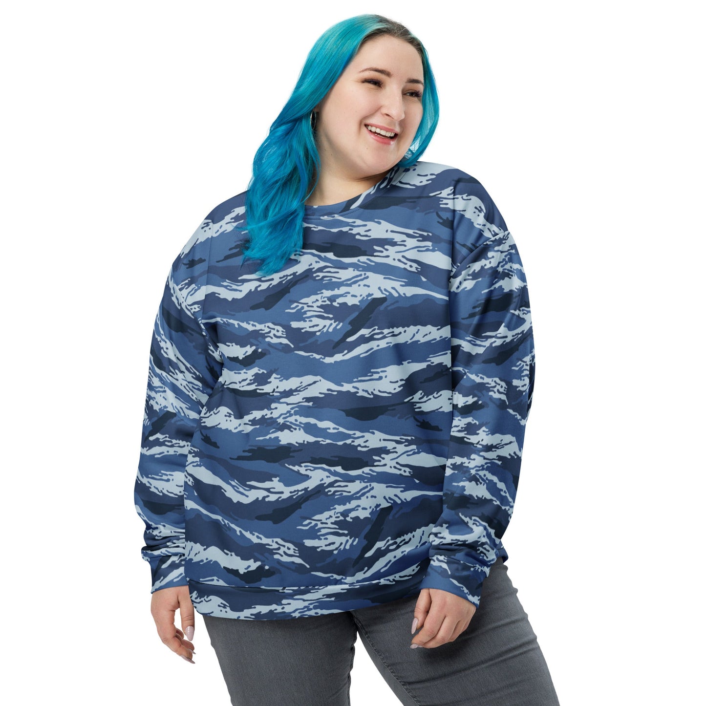 Russian Tiger Stripe Kamysh Blue CAMO Unisex Sweatshirt - Sweatshirts