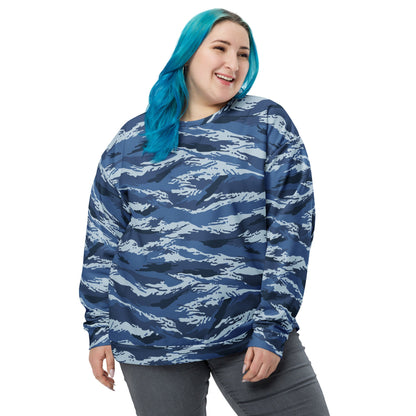 Russian Tiger Stripe Kamysh Blue CAMO Unisex Sweatshirt - Sweatshirts